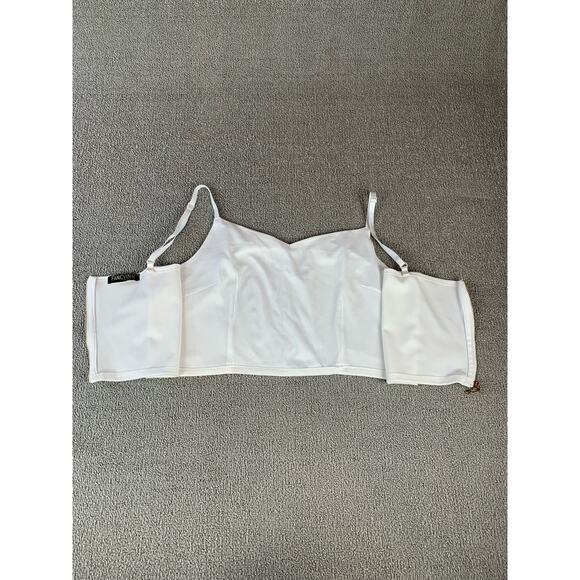 Fancyinn Crop Top White Zipper Accent Size Large - Picture 4 of 6
